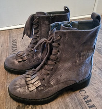 Star  Collection Samt Stiefeletten  Gr.37 Grau Glitzer  Bequem sehr gut