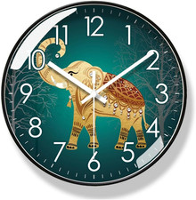 Round Elefant Wanduhr Groß