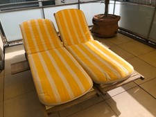  Sonnenliegen Teak mit Kissen 