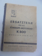 Originale Ersatzteilliste ZÜNDAPP K 800  1940 Ungereinigter Fundzustand