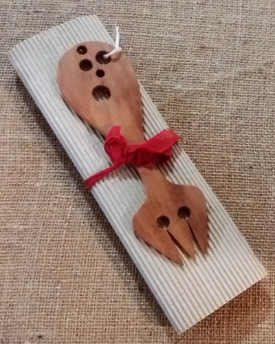 Käsegabel holz geschenkidee - käsegabel,