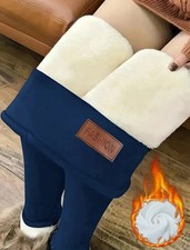 Thermofleece Leggings ,FASHION“, Gr. XL, Thermohose , Navy/Blau
