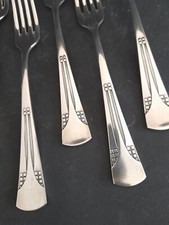 6 Menügabeln WMF Jugendstil  Design ALBERT MAYER 1900  Würfelmuster Mod. 34