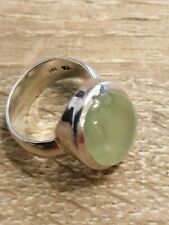 Ring mit Prehnit, grüner Stein, 925er Silber, Gr. 54, Neuwertig