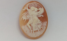 Antike Muschel Kamee tanzendes Paar sehr feiner Schnitt 35x27mm 23ct.