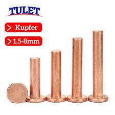 Flachkopfnieten Kupfer Nieten Vollnieten 1,5mm 2mm 2,5mm 3mm 4mm 5mm 6mm 8mm