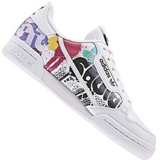 adidas Originals Continental 80 J Sneaker Turnschuhe Weiß Graffiti Mehrfarbig 36