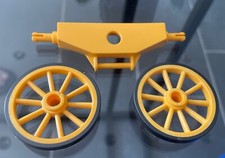 PLAYMOBIL kleine Räder Vorderräder gelb der Kutsche mit Deichsel zB 3117