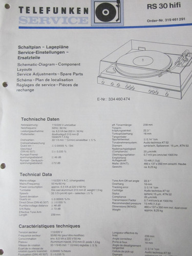 Telefunken hifi - telefunken, rs