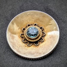 Jugendstil Art Deco 800 Silber vergoldet blauer Spinell alt antik c. 1920