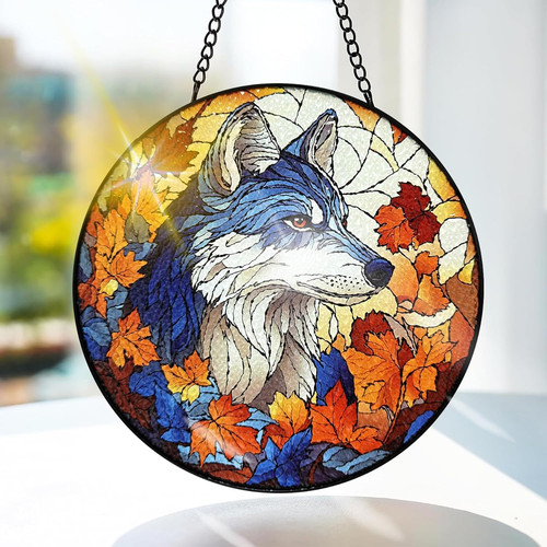 Wolf buntglas sonnenfänger - wolf,