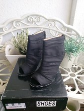 MISS SIXTY Hübsche Echtleder Lackleder StiefeletteGr.38 schwarz mit Karton wNeu