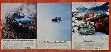 3 Werbeanzeigen vom VW Golf 1+2   -   aus Zeitschriften entnommen