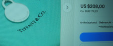 Tiffany Co original Round Tag Charm o. Gravur Silber 925 Durchmesser 2cm Top