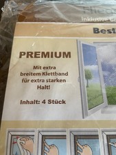 Fliegennetz inklusive Befestigungsband schwarz 1,30x1,50 nur noch Eins von Vier