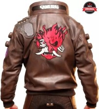 Cyberpunk Samurai 2077 Bomber Gaming Cosplay Johnny Silverhand Lederjacke