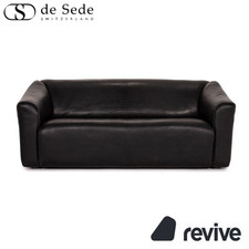 de Sede DS 47 Leder Sofa Schwarz Dreisitzer Couch #14490