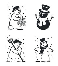 Schablone A4/A5 Winter Schneemann Weihnachten, zum Farbe Auftragen Heike Schäfer