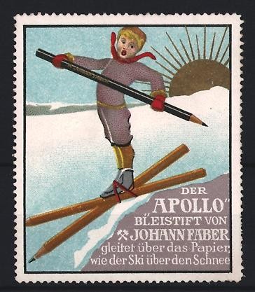 Reklamemarke apollo bleistift - reklamemarke,