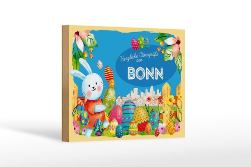 Holzschild ostern ostergrüße - ostern,