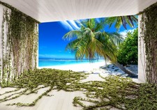 Strand Palme Natur Landschaft VLIES FOTOTAPETE 3D WOHNZIMMER TAPETE WANDBILD XXL