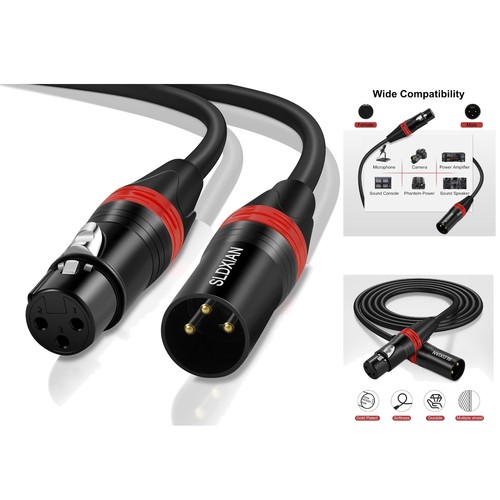 Flexibles xlr mikrofonkabel - 1m,