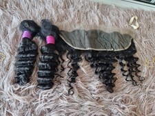 12+12&12 SPITZE FRONTAL 13X4 BRASILIANISCHES MENSCHLICHES HAAR TIEFE WELLEN PAKET 290g SCHNELLER VERSAND