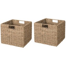 Korb Set, Seegras, 30x30x26cm, faltbar, Aufbewahrung, Regal