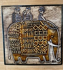 Lisa Larson Wandfliese „Elefant“ Gustavsberg UNIK 1960er Mid-Century
