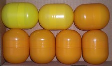 7 leere Maxi-Ei Kapseln gelb + orange - Tombola Adventskalender Hochzeit TOP!