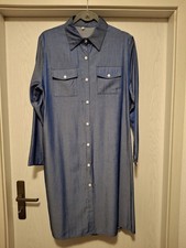 Hemdblusenkleid  Damen dunkelblau mit weißen Knöpfen Gr. L - neu