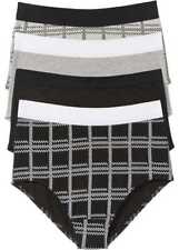 4er Pack Taillen-Slip mit Bio-Baumwolle Damen Schlüpfer High-Waist Unterhose Neu