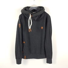 Naketano Kapuzenpullover Damen L Grau Fleece Sweatshirt Hoodie Pullover