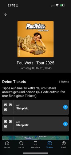 Konzerttickets paul wetz - konzerttickets,