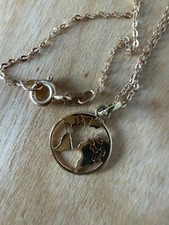 Gold Weltkarte Kugel Anhänger