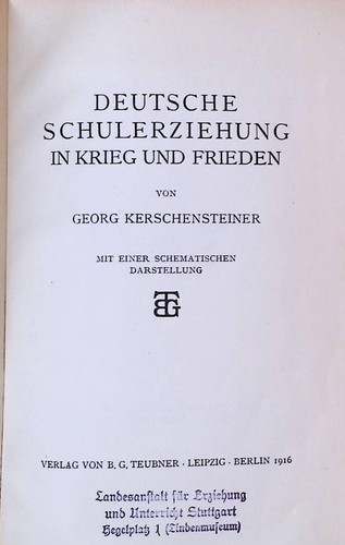 Deutsche schulerziehung - schulerziehung, in