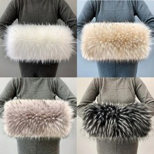 Damen Warm Dick Kunstpelz Handschuhe Handwärmer Plüsch Fell Ärmelbündchen Winter
