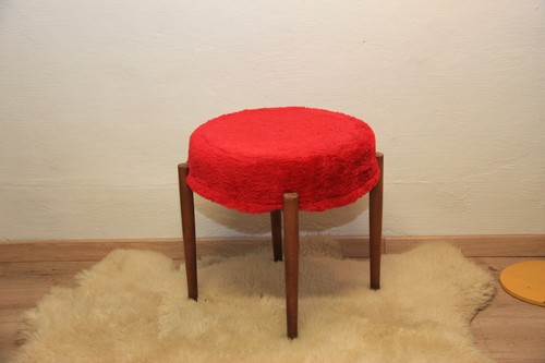 Ddr sitzhocker rund - rund, rot