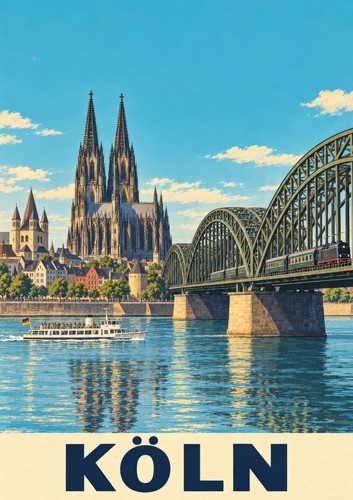 Köln vintage retro poster din - poster,