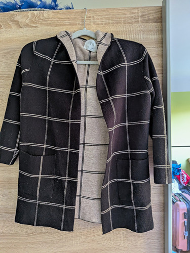 Zara kapuzenmantel kariert - kapuzenmantel,