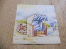 3 Servietten -Verschiedene Motive - Maritim - Leuchtturm/Strandkorb/Meer/Seehund