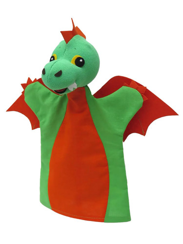 Handpuppe drachen orange 28cm - handpuppe,