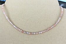 4 mm Echte Mondstein Edelstein Kette, Oder  Armband ,Silber Verschluss 