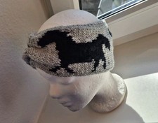 Stirnband Damen,Teens,Strick Pferdemotiv,Horses,100%Babymerinowolle