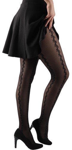 Fein strumpfhose mit muster - mit,