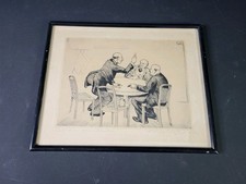 Original Zeichnung Karikatur um 1931 – signiert – gerahmt