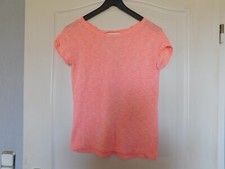 Damen T-shirt Mister+Lady Gr.XS T-shirt kurzarm orange-weiß gebraucht 