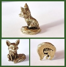 Messing Figur Fuchs sitzend