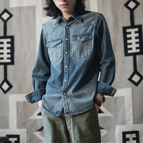 Non stock herren washed denim - stock,
