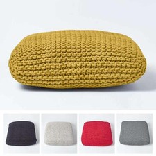 Großes Baumwollstrick Pouffe